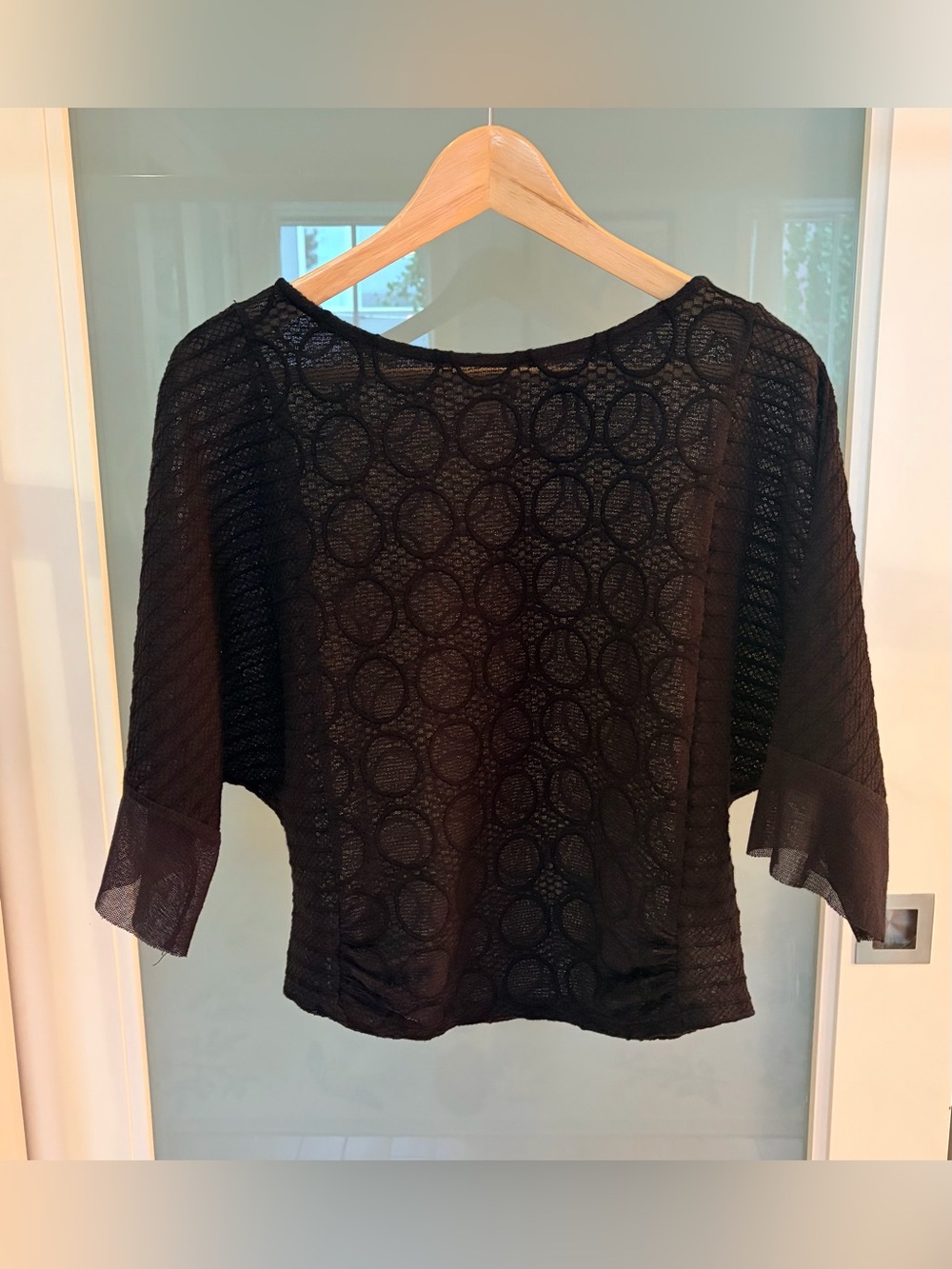 Whimsygoth Boho Avant Garde Batwing Cropped Cotton Top Size XS